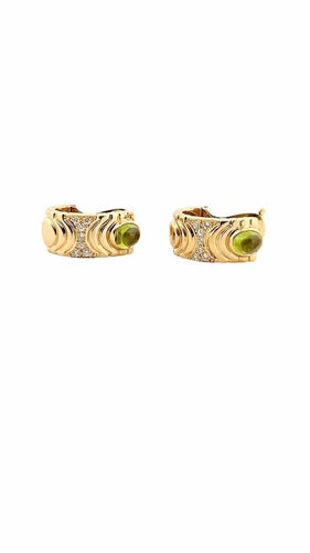 Boucles d'oreilles Boucles d’oreilles clip en or jaune 18 carats, diamants et péridots 58 Facettes