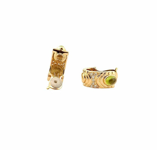 Boucles d'oreilles Boucles d’oreilles clip en or jaune 18 carats, diamants et péridots 58 Facettes
