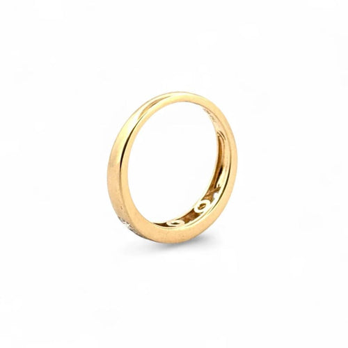 Bague 55 Demi-alliance - Bague en or jaune 18 carats et diamants 58 Facettes