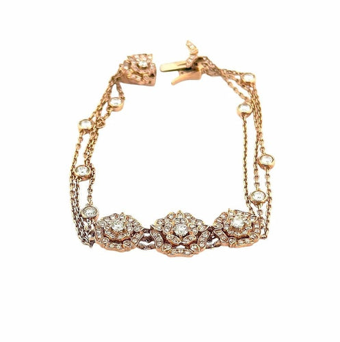 Bracelet Garrard Tudor Roses - Bracelet en or rose 18 carats et diamants 58 Facettes