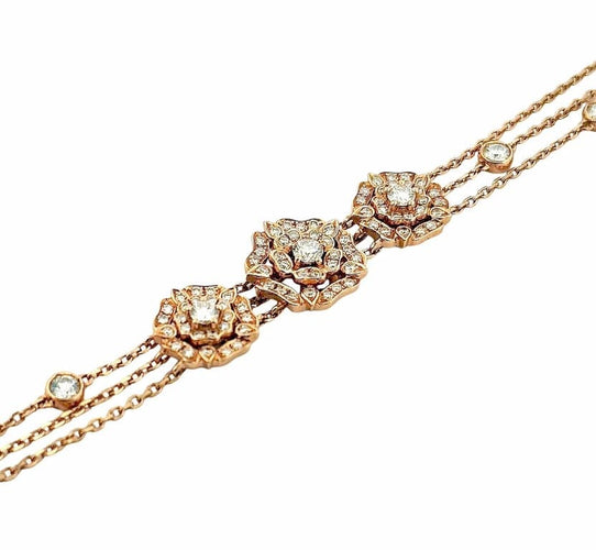 Bracelet Garrard Tudor Roses - Bracelet en or rose 18 carats et diamants 58 Facettes