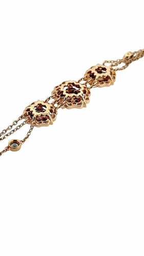 Bracelet Garrard Tudor Roses - Bracelet en or rose 18 carats et diamants 58 Facettes