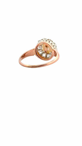 Bague 58 Bague ancienne en or rose, perle et diamants 58 Facettes