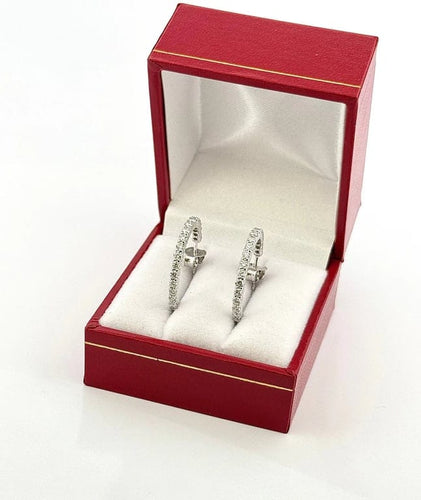 Boucles d'oreilles Boucles d’oreilles créoles en or blanc 18 carats et diamants 58 Facettes