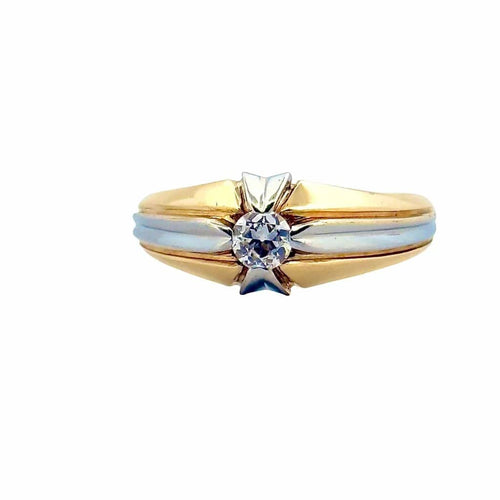 Bague 63 Bague jonc bicolore en or 18 carats et diamant 58 Facettes