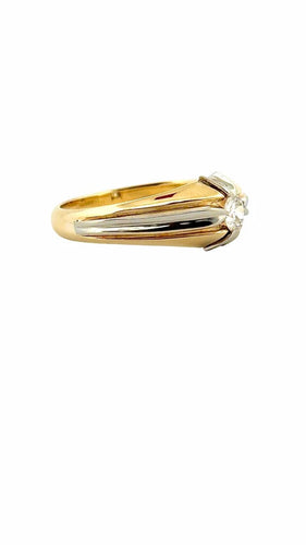 Bague 63 Bague jonc bicolore en or 18 carats et diamant 58 Facettes