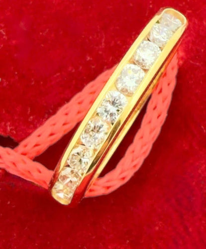 Bague 54 Demi-alliance - Bague en or jaune 18 carats et diamants 58 Facettes