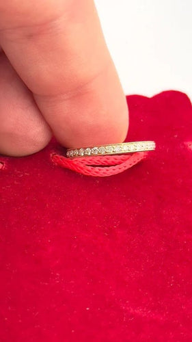 Bague 53 Alliance tour complet pavée de diamants en or 18 carats 58 Facettes