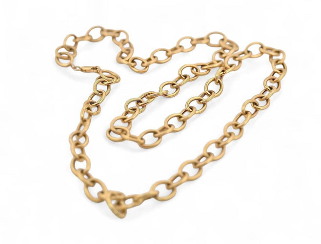 Boucles d'oreilles Collier maille créole alternée en or jaune 18 carats 58 Facettes
