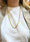Boucles d'oreilles Collier maille créole alternée en or jaune 18 carats 58 Facettes