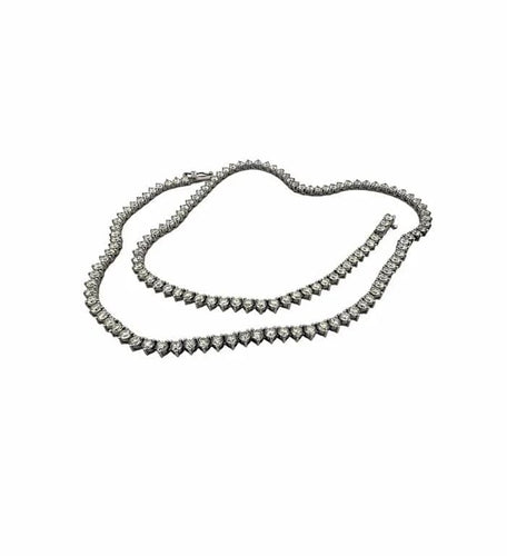 Collier Collier rivière - Collier en or blanc 18 carats et diamants naturels 58 Facettes
