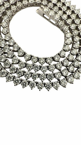 Collier Collier rivière - Collier en or blanc 18 carats et diamants naturels 58 Facettes