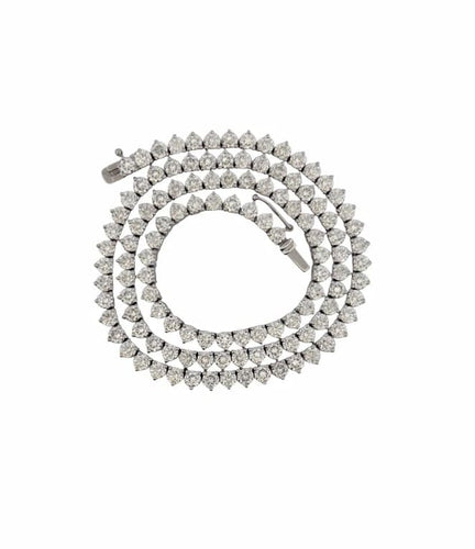 Collier Collier rivière 3 griffes en or blanc 18 carats et diamants naturels 58 Facettes