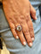 Bague 55 Bague en or blanc 18 carats avec aigue-marine, diamants et rubis 58 Facettes