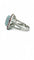 Bague 55 Bague en or blanc 18 carats avec aigue-marine, diamants et rubis 58 Facettes