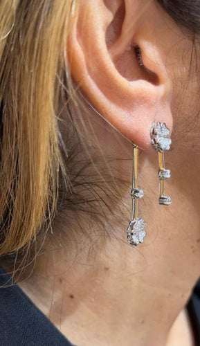Boucles d'oreilles Boucles d’oreilles trèfles en or blanc 18 carats et diamants 58 Facettes