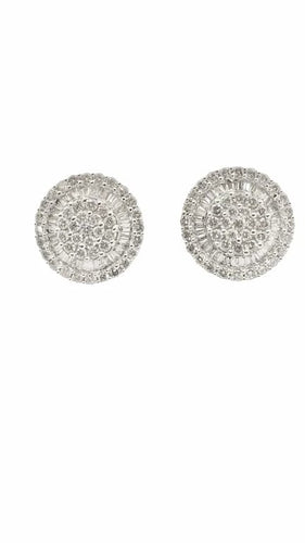 Boucles d'oreilles Boucles d’oreilles puces en or blanc 18 carats et diamants 58 Facettes