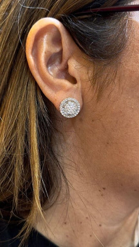 Boucles d'oreilles Boucles d’oreilles puces en or blanc 18 carats et diamants 58 Facettes