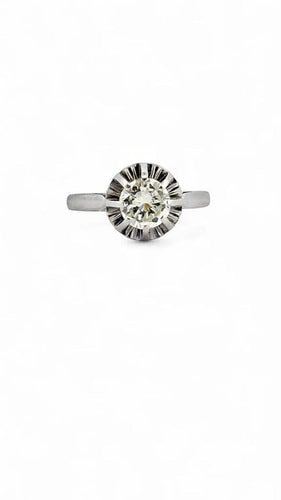 Bague 50 Solitaire ancien - Bague en platine et diamant 0,90 ct 58 Facettes