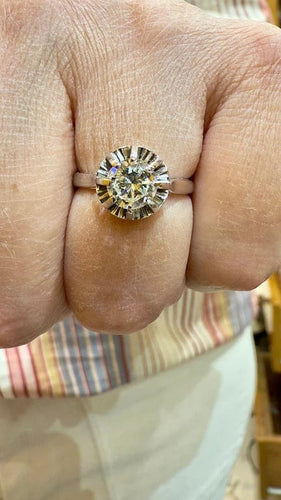 Bague 50 Solitaire ancien - Bague en platine et diamant 0,90 ct 58 Facettes