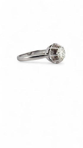 Bague 50 Solitaire ancien - Bague en platine et diamant 0,90 ct 58 Facettes