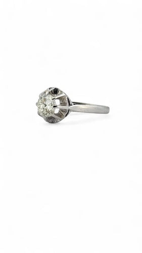 Bague 50 Solitaire ancien - Bague en platine et diamant 0,90 ct 58 Facettes