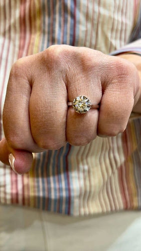 Bague 50 Solitaire ancien - Bague en platine et diamant 0,90 ct 58 Facettes