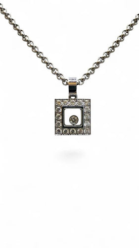 Collier Chopard Happy Diamonds - Collier en or blanc et diamants 58 Facettes