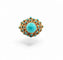 Bague 55 Bague ancienne en or jaune 18 carats sertie de turquoises 58 Facettes