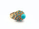 Bague 55 Bague ancienne en or jaune 18 carats sertie de turquoises 58 Facettes
