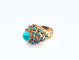 Bague 55 Bague ancienne en or jaune 18 carats sertie de turquoises 58 Facettes