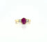 Bague 55 Bague solitaire en or jaune 18 carats avec rubis et diamants 58 Facettes