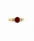 Bague 55 Bague solitaire en or jaune 18 carats avec rubis et diamants 58 Facettes