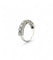 Bague 56 Alliance ancienne jarretière - Demi-alliance en or blanc 18 carats et diamants 58 Facettes