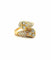 Bague 54 Bague Toi et Moi double cœur en or jaune et diamants 58 Facettes