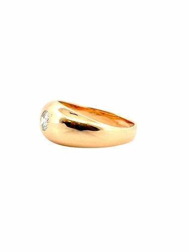 Bague 53 Bague jonc anglais en or jaune 18 carats et diamant 58 Facettes
