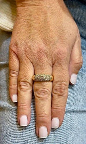 Bague 60 Bague jonc en or jaune 18 carats et diamants 58 Facettes