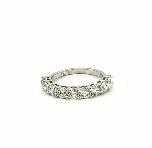 Bague 49 Alliance - Demi-alliance en or blanc 18 carats et diamants 58 Facettes