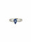 Bague 54 Bague solitaire en or blanc 18 carats, saphir poire et diamants 58 Facettes
