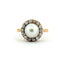 Bague 57 Bague ancienne en or jaune avec perle et diamants 58 Facettes