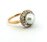 Bague 57 Bague ancienne en or jaune avec perle et diamants 58 Facettes