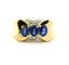 Bague 60 Bague chevalière en or 18 carats, saphirs et diamants 58 Facettes