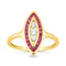 Bague 54 Bague navette en or jaune 18 carats sertie de rubis et diamants 58 Facettes