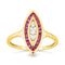 Bague 54 Bague navette en or jaune 18 carats sertie de rubis et diamants 58 Facettes