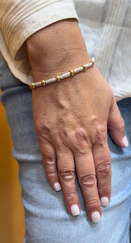 Bracelet Bracelet - Bracelet vintage en or jaune et diamants 58 Facettes