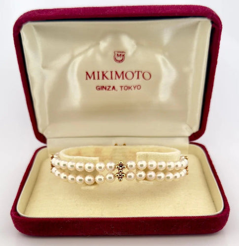 Bracelet Mikimoto - Bracelet en or 14 carats et perles d'Akoya 58 Facettes