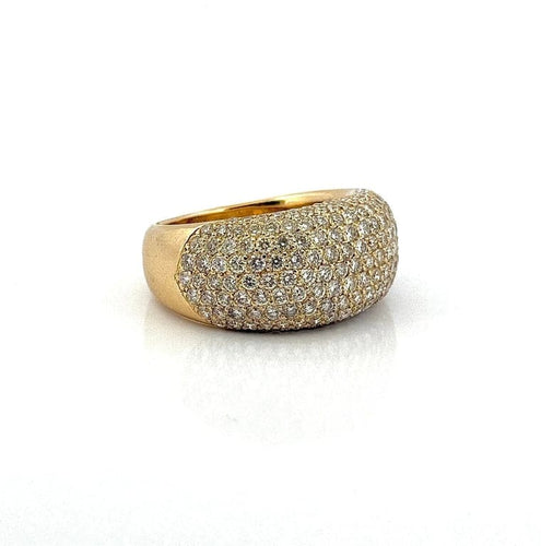 Bague 59 Bague jonc pavée de diamants en or jaune 18 carats 58 Facettes
