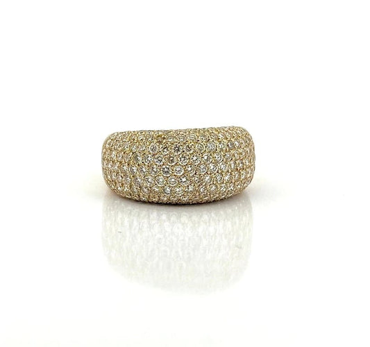 Bague 59 Bague jonc pavée de diamants en or jaune 18 carats 58 Facettes