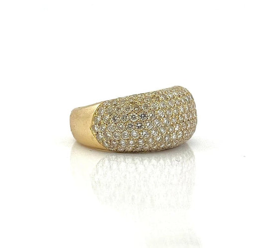 Bague 59 Bague jonc pavée de diamants en or jaune 18 carats 58 Facettes
