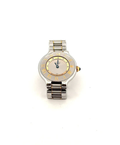Montre Cartier Must 21 - Montre en acier et or 18 carats 58 Facettes